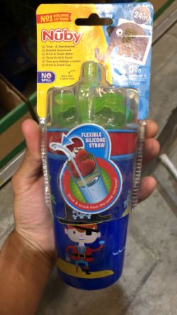 60 X NUBY SNACK & SIP BLUE & GREEN 270ML BOTTLES (RRP £420)