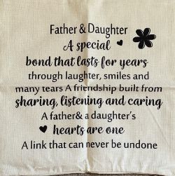 30 X BRAND NEW DAUGHTER/FATHER PRINTED CUSHIONS RRP £ 380.00