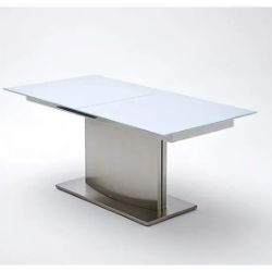LARGE EXTENDED DINING TABLE WITH AND CHROME LEGS 160-200CM NEW BOX REP £1500