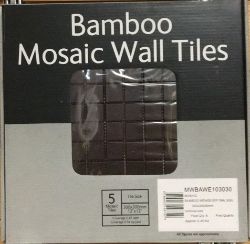 162 PACKS (810 TILES) BAMBOO MOSAIC WALL TILE SHEETS 300 X 300MM.