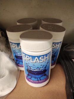 SPLASH! FILTER FLOC TABLETS - 15 TABS PER TUB- JOBLOT OF 5 - NEW SEALED
