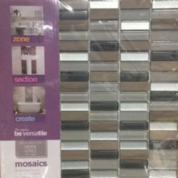 37 BXS (370 SHEETS) LINEAR STONE & GLASS MOSAIC TILE SHEETS 300X300MM.