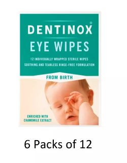 JOBLOT OF 100 BOXES WIPES DENTINOX SOOTHING AND TEARLESS RINSE-FREE BOX OF 6 PACKS