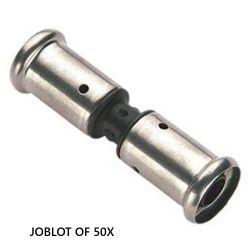 JOBLOT OF 50X PRESS FIT COUPLER STRAIGHT 26MM BRASS HENCO 15PK-2626 CONNECTOR COUPLING