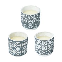 36 PCS BRAND NEW SUMMER HOME GARDEN STOCK TO CLEAR-11CM PATTERNED CITRONELLA CANDLE 3 ASSORTED