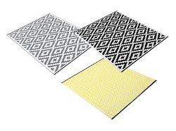 20 PCS BRAND NEW SUMMER INDOOR/OUTDOOR RUGS- 90CM X 1.5M MIXED NIRVANA AND ARABIAN PREMIUM ECO RUGS