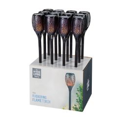 24 PCS NEW STOCK OF GARDEN SUMMER PRODUCTS TO CLEAR- 82CM SOLAR FLICKERING FLAME TORCH AMBER LED