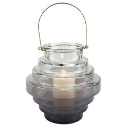 16 PCS NEW STOCK HOME LIVING BRANDED STOCK TO CLEAR - GREY GLASS CANDLE HOLDER H22.5 X23CM