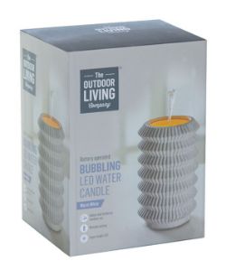 8 PCS HOME LIVING BRANDED STOCK TO CLEAR - BUBBLING LED WATER CANDLE H19.5XDIA.12.5CM