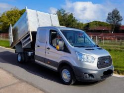 2016/16 REG FORD TRANSIT 350 TDCI 125BHP 2.2 LWB DOUBLE CAB TIPPER >>--NO VAT ON HAMMER--<<