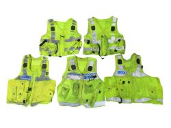 JOB LOT OF 5 EX POLICE HIGH VISIBILTY UTILITY VESTS GRADE 2 RRP £74.95!!