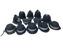 12 X EX POLICE HATS INCLUDING CUSTODIANS PEAKED & BOWLER - RRP £135.88!!