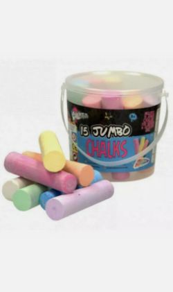 612× 15PC JUMBO COLOURED CHALK PAVEMENT OUTDOOR FLOOR GAME ART
