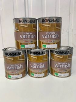 JOBLOT X5 RONSEAL INTERIOR VARNISH 750ML - WHITE ASH (MATT)