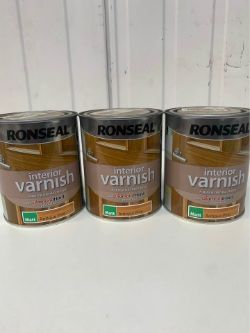 JOBLOT X3 RONSEAL INTERIOR VARNISH - 750ML - ANTIQUE PINE