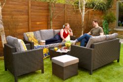 FREE DELIVERY - 8-SEATER RATTAN CHAIR & SOFA GARDEN FURNITURE SET - BLACK (SBA-00176)