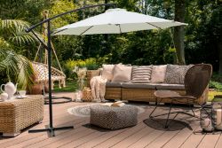 FREE DELIVERY - JOBLOT OF 5 X 3M CANTILEVER GARDEN PARASOL - CREAM (GIT-00204)