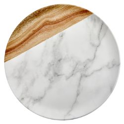 48 PCS NEW BRANDED KITCHEN CATERING PRODUCTS TO CLEAR MELAMINE WOOD / MARBLE EFFECT DINNER PLATE