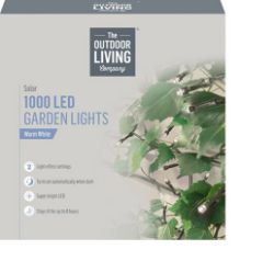8 PCS NEW STOCK OF GARDEN SUMMER PRODUCTS TO CLEAR - SOLAR 1000 LED STRING LIGHT WARM WHITE LED