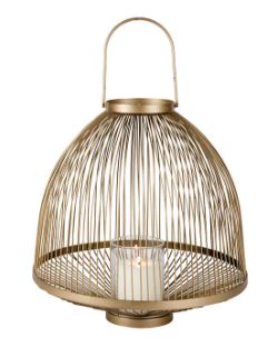 2 PCS NEW STOCK HOME LIVING BRANDED STOCK TO CLEAR-GOLD METAL LANTERN METAL CANDLE CLOCHE LARGE