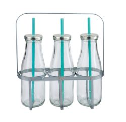 54 PCS GARDEN SUMMER BRANDED STOCK TO CLEAR- GARDEN SET OF 3 MILK BOTTLES WITH CARRY CASE