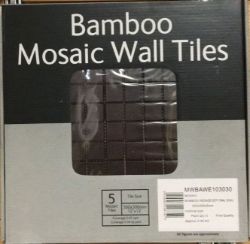 162 PACKS (810 TILES) BAMBOO MOSAIC WALL TILE SHEETS 300 X 300MM.