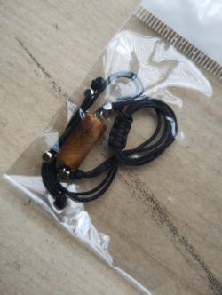 TIGERS EYE BARREL COTTON ADJUSTABLE BRACELETS - NEW IN ORIGINAL PACKAGING - JOBLOT OF 3