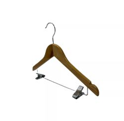 LARGE WOOD HANGERS WITH PEG METAL CLIP COAT CLOTHES CLOSET 28CM 1 X BOX SEAL 50PCS