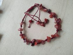 CARNELIAN ADJUSTABLE CHIP CHRYSTAL BRACELETS- NEW IN ORIGINAL PACKAGING - JOBLOT OF 14