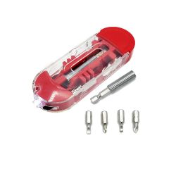 150 X 5 PIECE SCREW DRIVER DRILL BIT SET WITH LED TORCH LIGHT (RED & BLUE)