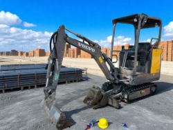 2022 VOLVO EC15E 1.5 TONNE MINI EXCAVATOR – 239 HOURS