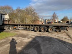 2007 SDC FLATBED TRAILER – PSK POSTS, TWIST LOCKS, LIFT AXLE