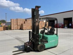 **(INCLUDES CHARGER)** 2003 MITSUBISHI FB15KRT ELECTRIC FORKLIFT – 1,500KG CAPACITY