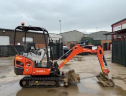2016 KUBOTA KX016-4 MINI DIGGER – 1.6 TON – C/W 3 BUCKETS – EXPANDING TRACKS