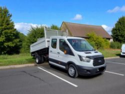 *(ONLY 82K MILEAGE)* 2018 FORD TRANSIT 350 TDCI–L3H1 RWD DOUBLE CAB TIPPER >>--NO VAT ON HAMMER--<<