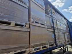 CLASS 1 TRAILER FULL OF PACKAGING BOXES PALLETED (TRAILER NOT INCLUDED)