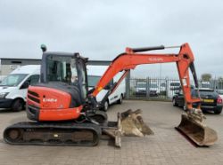2017 KUBOTA U48-4 4.8T MINI EXCAVATOR – 3150 HOURS – HYDRAULIC QH – 3 BUCKETS