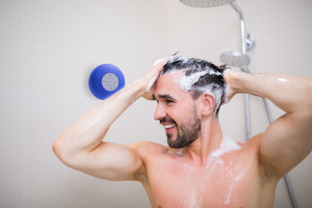 300 X NEW BLUETOOTH HANDSFREE CALL SPLASHPROOF RECHARGABLE SPEAKERS WITH SUCTION PAD - Image 3 of 8