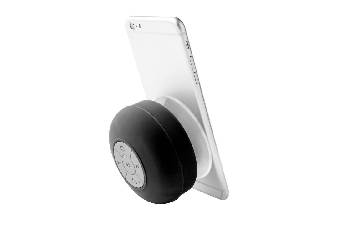 300 X NEW BLUETOOTH HANDSFREE CALL SPLASHPROOF RECHARGABLE SPEAKERS WITH SUCTION PAD - Image 1 of 8