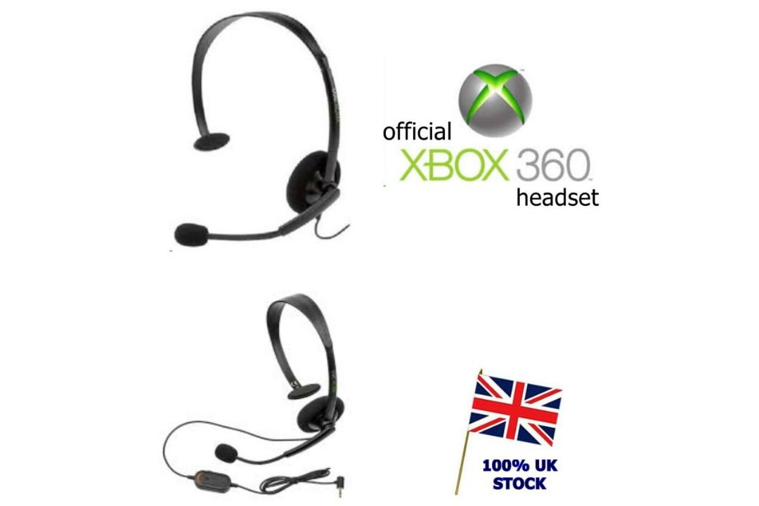 JOBLOT 20 X NEW OFFICIAL XBOX 360 LIVE ONLINE CHAT HEADSET WITH MIC GAMING HEADPHONES 2.5MM AUX - Image 1 of 6