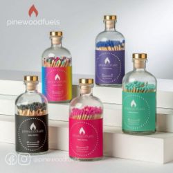 LONG DECORATIVE SAFETY MATCHES IN BOTTLES AND RE FILL BOX'S ( 100 MATCHES )