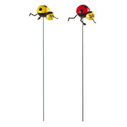 36 PCS GARDEN SUMMER BRANDED STOCK TO CLEAR- GARDEN - 64CM PLASTIC LADYBUG GARDEN STAKES