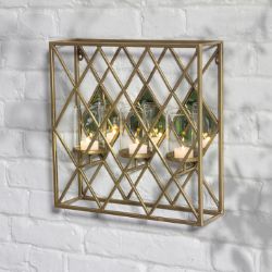 8 PCS BRAND NEW SUMMER HOME GARDEN STOCK TO CLEAR- 37CM GOLD WALL MOUNTED CANDLE HOLDER