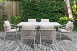 BORDEAUX 6 SEAT DINING SET LUXURY ALUMINIUM GARDEN FURNITURE RRP £2110