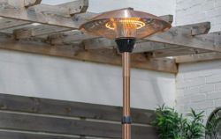LA HACIENDA OUTDOOR ADJUSTABLE COPPER STANDING PATIO 2100W ELECTRIC HEATER