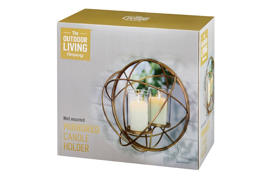 8 PCS BRAND NEW SUMMER HOME GARDEN STOCK TO CLEAR- 35.5CM GOLD WALL MOUNTED CAGED CANDLE HOLDER - Image 1 of 3