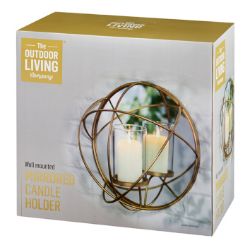 8 PCS BRAND NEW SUMMER HOME GARDEN STOCK TO CLEAR- 35.5CM GOLD WALL MOUNTED CAGED CANDLE HOLDER