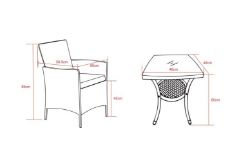 FREE DELIVERY - 2-SEATER RATTAN BISTRO GARDEN FURNITURE SET - BROWN (NBN-00032)