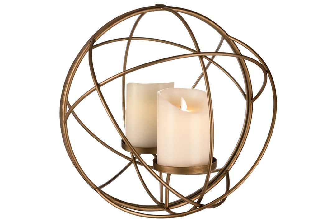 8 PCS BRAND NEW SUMMER HOME GARDEN STOCK TO CLEAR- 35.5CM GOLD WALL MOUNTED CAGED CANDLE HOLDER - Image 3 of 3