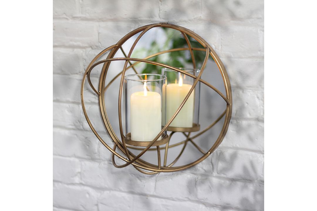 8 PCS BRAND NEW SUMMER HOME GARDEN STOCK TO CLEAR- 35.5CM GOLD WALL MOUNTED CAGED CANDLE HOLDER - Image 2 of 3